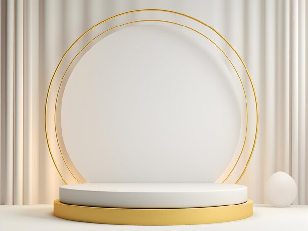 Minimalist podium for product 3d white stage with product stand podium for product presentation