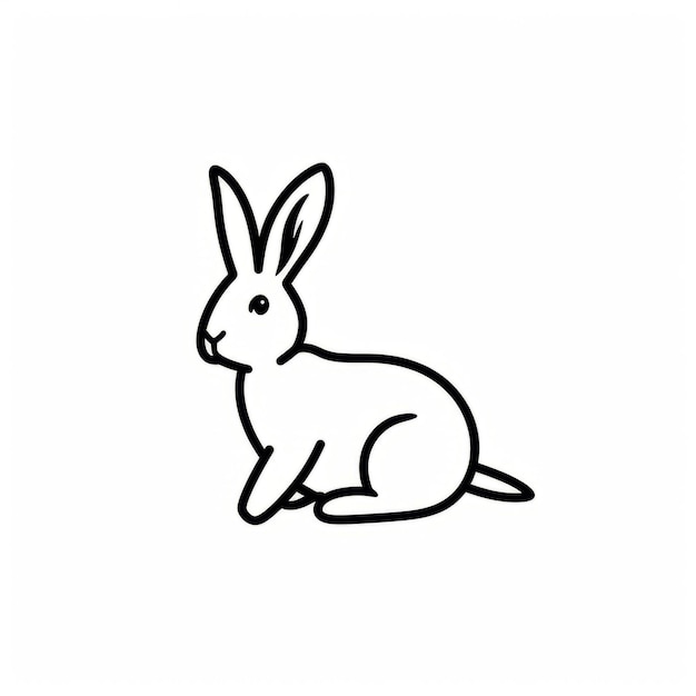 Minimalistic Black And White Rabbit Illustration Inspired By Michael Craigmartin