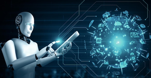 mlp robot hominoid using tablet computer for global network connection