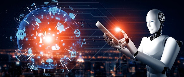 mlp robot humanoid using tablet computer for global network connection