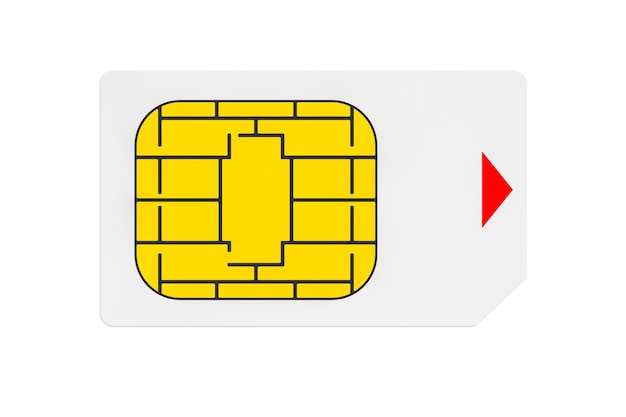 Mobile Telecommunication Concept. Macro View of Sim Card on a white background