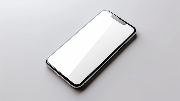 mock up phone in woman hand showing white screen