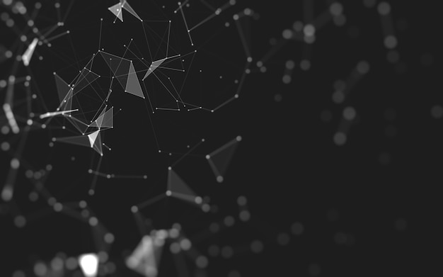 Molecules background with polygonal shapes
