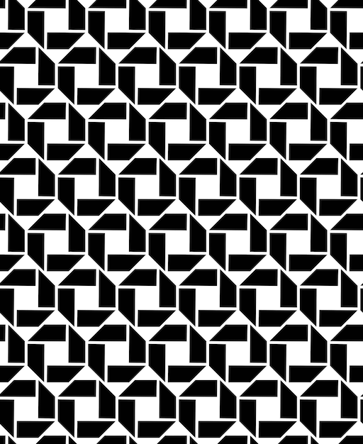 Monochrome endless vector texture with geometric figures motif abstract contemporary geometric background Creative black and white symmetric continuous pattern