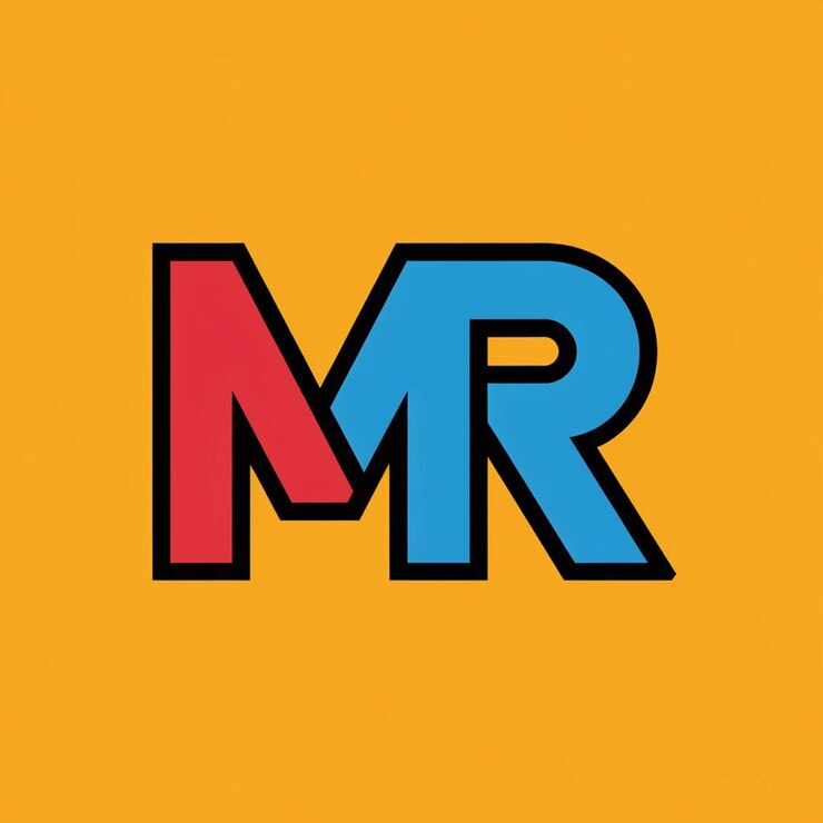 Fotoğraf mr logo emblem style initial letter logo design template