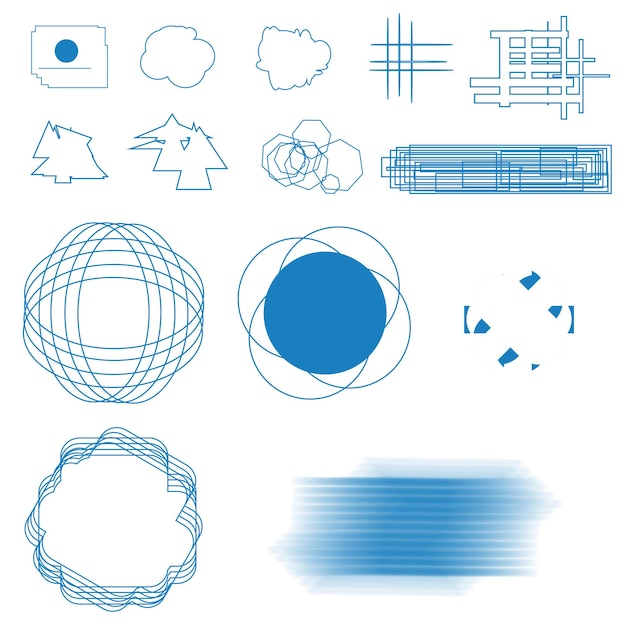 multiple set of info graphic elements