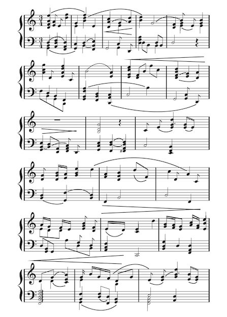 Music notation Different musical symbols combined into composition