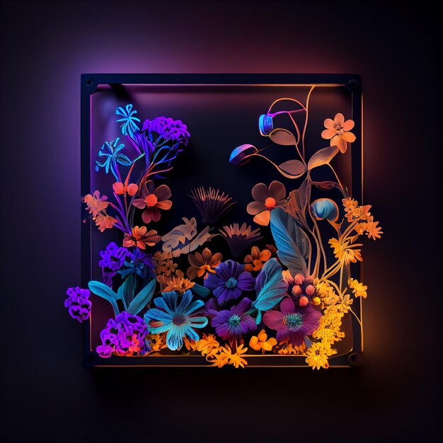 Nature illustration with abstract flower pattern and design generative AI