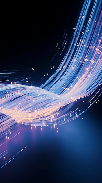 neon curve lines in fluid motion Dynamic 3D rendering showcases Vertical Mobile Wallpaper