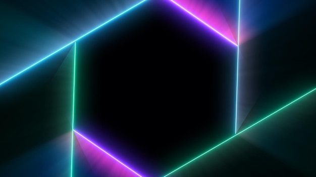 Neon Laser colorful geometric shapes Retro style 8090s background