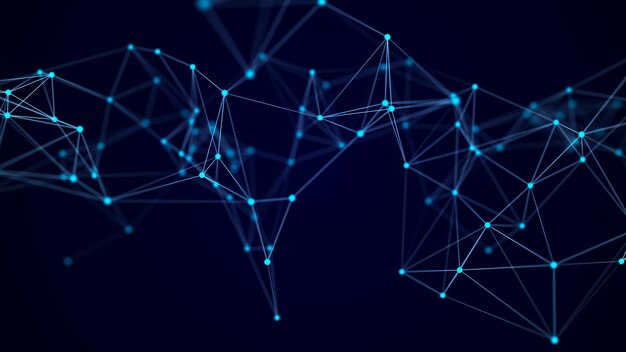 Network connection structure Abstract background with dots and lines Big data visualization 3d