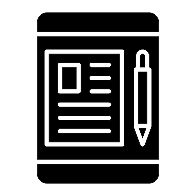 Online Content Glyph Solid Black Illustration