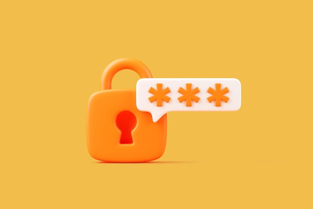 Orange Padlock with Password Protection Icon