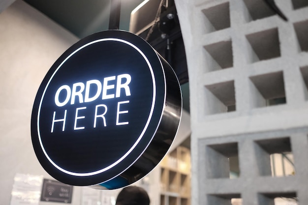 order here signs at restaurant