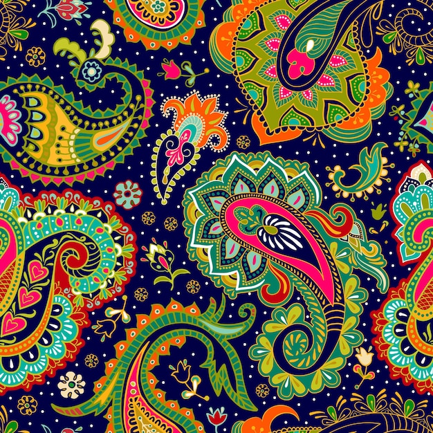 Paisley seamless pattern. Indian wallpaper.