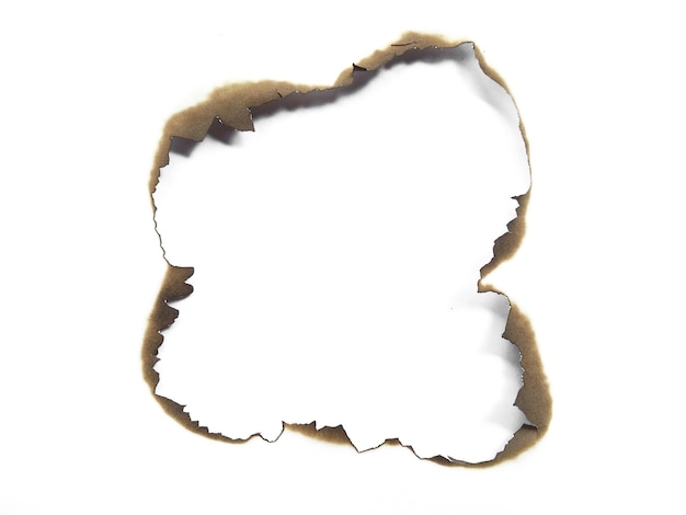 Paper burns on white background