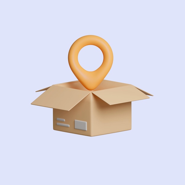 Parcel tracking concept Brown parcel cardboard box online delivery service or shipping and global logistic concept quick and fast cargo shipment 3d rendering illustration