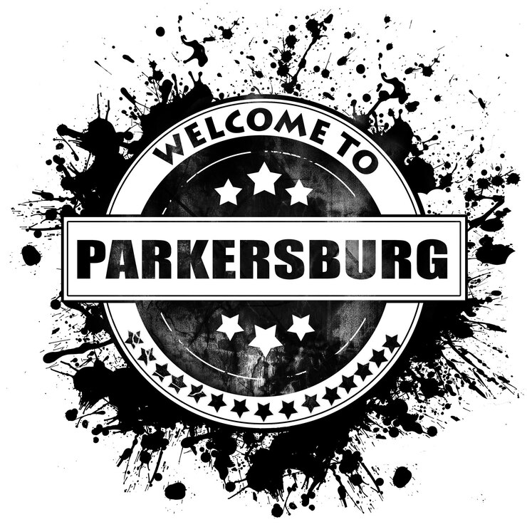 Fotoğraf parkersburg city black rubber stamp isolated on a solid white background