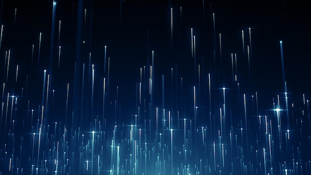 particles blue light glowing background