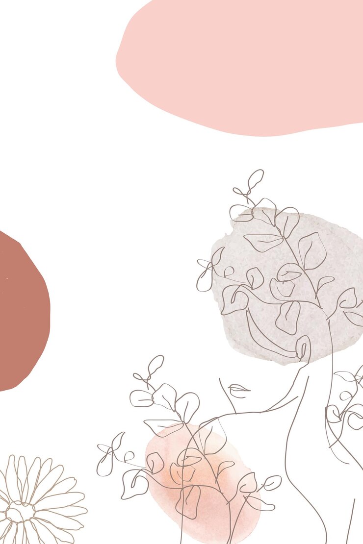 Fotoğraf pastel abstract woman png background transparent woman and flower line art