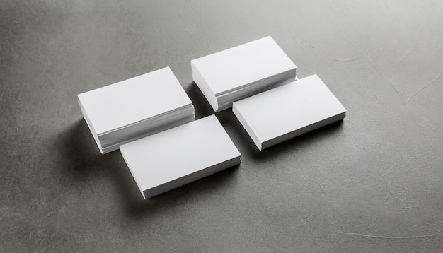 Photo of white business cards Template for branding identity For graphic designers presentation