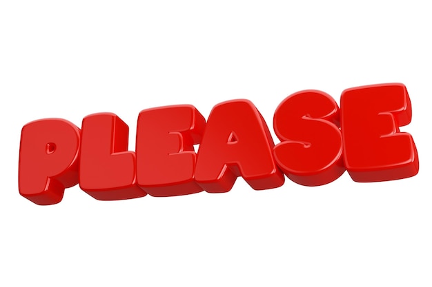 please 3d word text