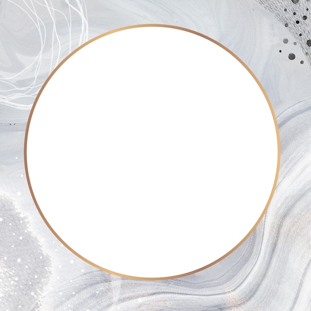 Png circular frame light modern marble design gold transparent background