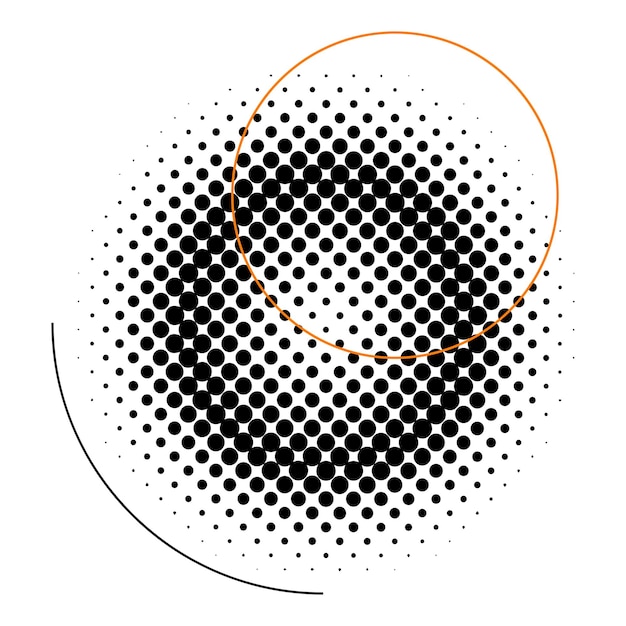 Png halftone abstract circle element transparent background
