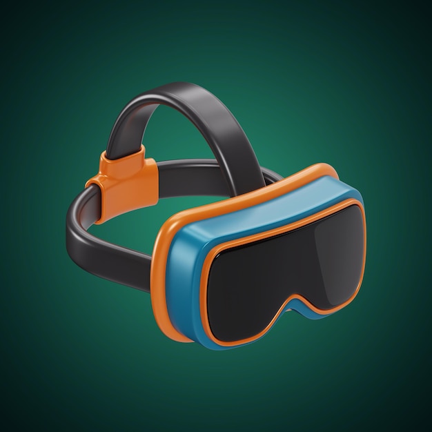 Premium orange and blue gamepad icon 3d rendering on isolated background