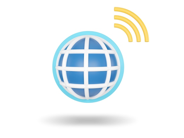 Public Wireless Network 3D render illustration