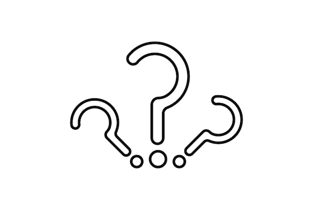 question line icon black ask symbol sign art