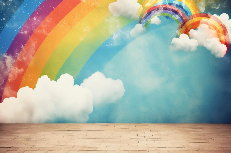 Rainbow Photos background and copy space