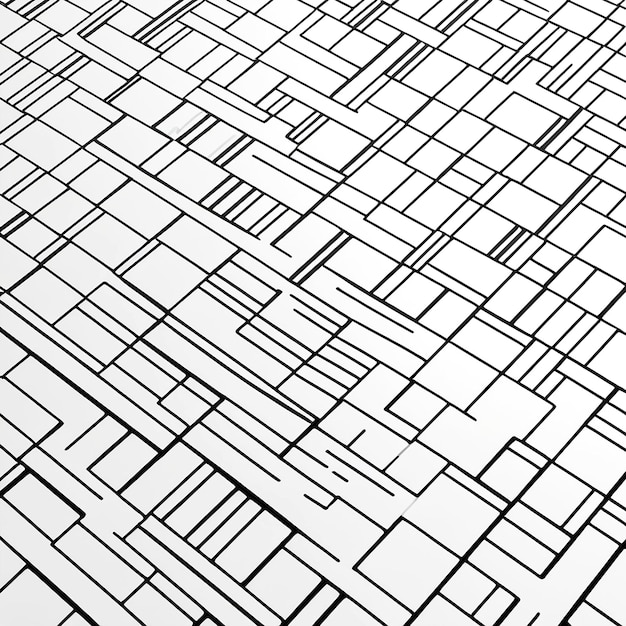 Random Line Tiles Illustration With White Background