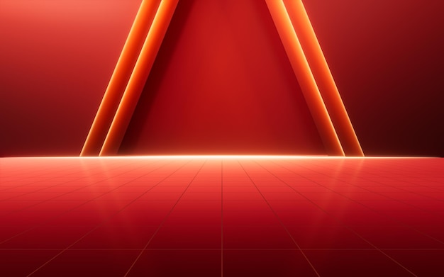 Red luxurious stage background 3d rendering
