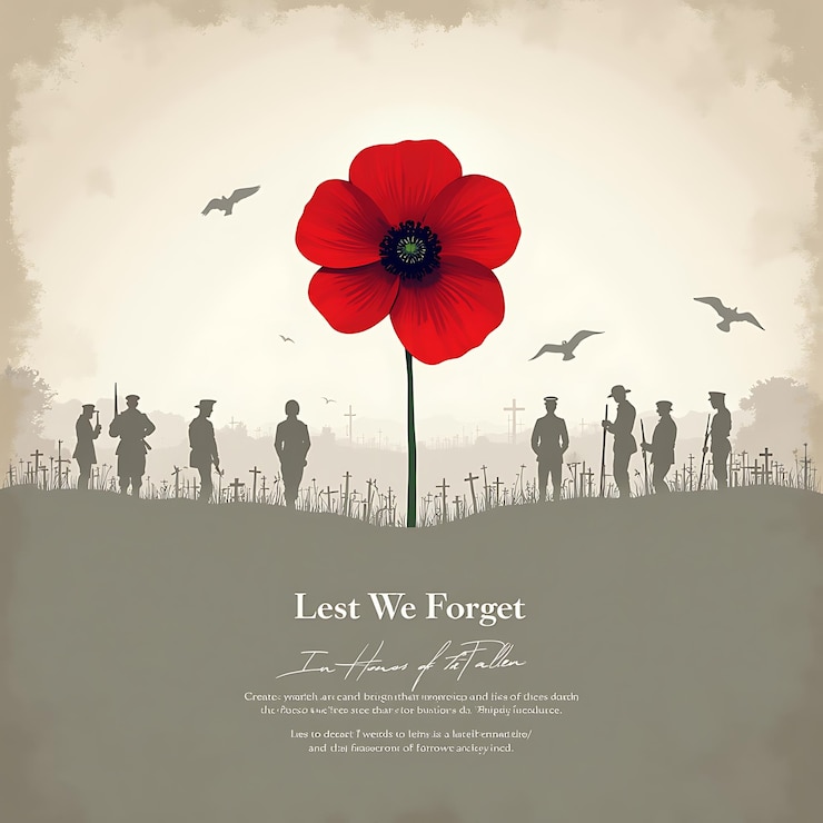 Fotoğraf remembrance day social media post template design