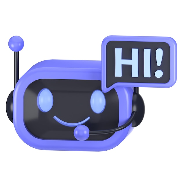 rendering blender 3d icon virtual assistant bot