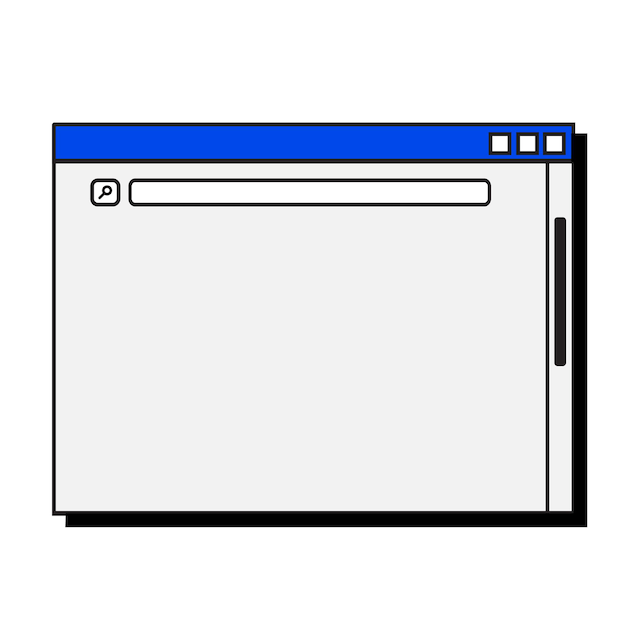 Retro browser window illustration for interface and online related topics