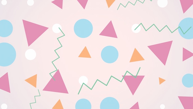 Retro geometric shape, abstract background. Elegant and luxury dynamic geometric 80s, 90s memphis style 3D illustration