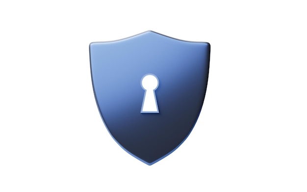 Safety shield with security lock 3d rendering
