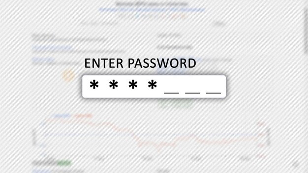 Screen concept with password entry field