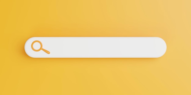 Search Bar with Magnifying Glass on Yellow Background