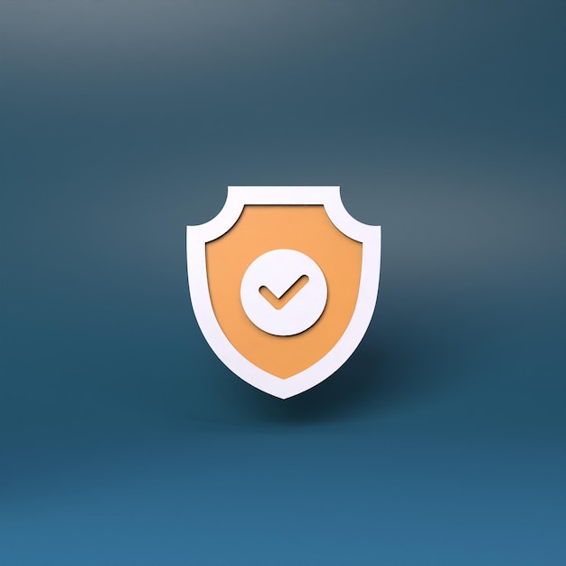 Shield icon 3d render illustration
