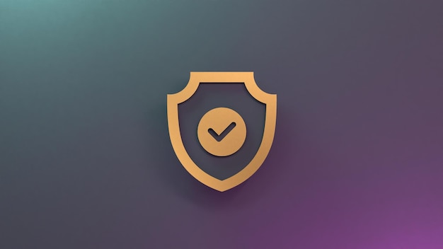 Shield icon 3d render illustration