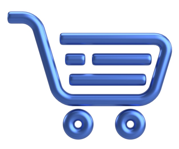 Shopping cart icon 3D illustration