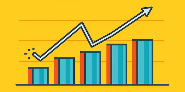 Şirketin büyüme ve kârlarını gösteren bir grafik – ekonomik başarının soyut bir temsili