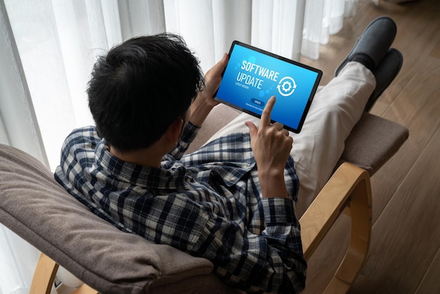 Software update on computer for modish version of device software