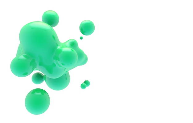 Soyut sıvı blob kompozisyonları arka plan renkli sıvı şekli 3D Render