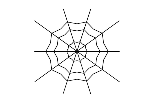 Spider web flat icon Halloween minimalistic line symbol black outline sign artwork
