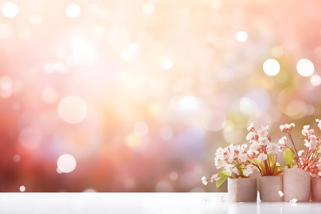 Spring Bokeh Blurred Background and Copy Space