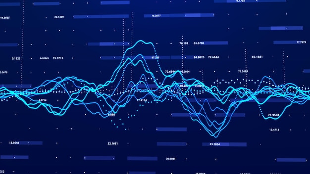 stock market graph big data visualization investment graph concept 3d rendering